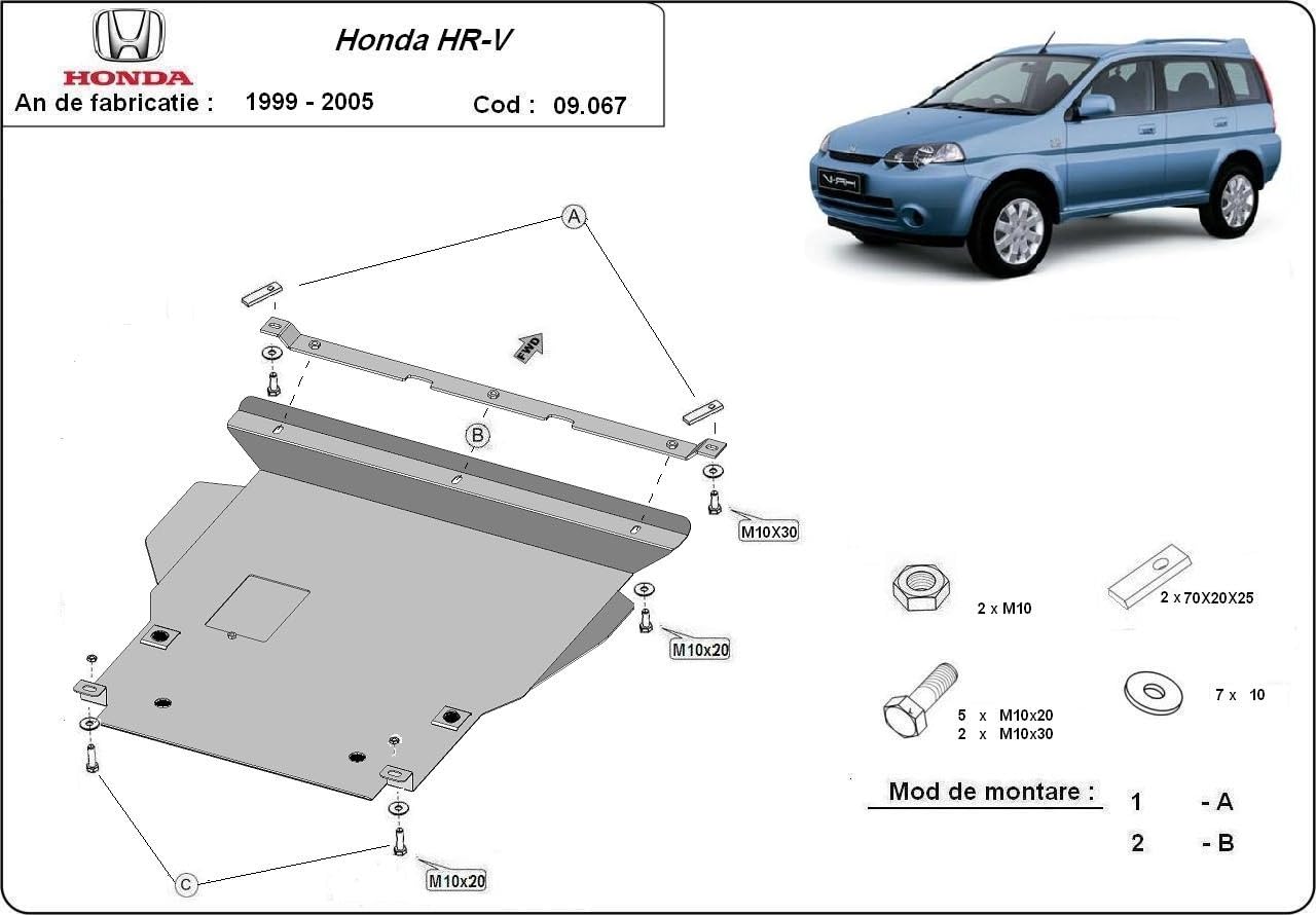 Protección bajo el motor compatible con Honda HR-V (1998-2005)