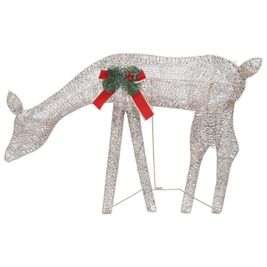 Weihnachtsdeko LED Rentiere 270x7x90 cm Golden Warmweiß mit 90 energieeffizienten LEDs für festliche Außen- und Innendekoration, wetterfestes Design, USB-Anschluss