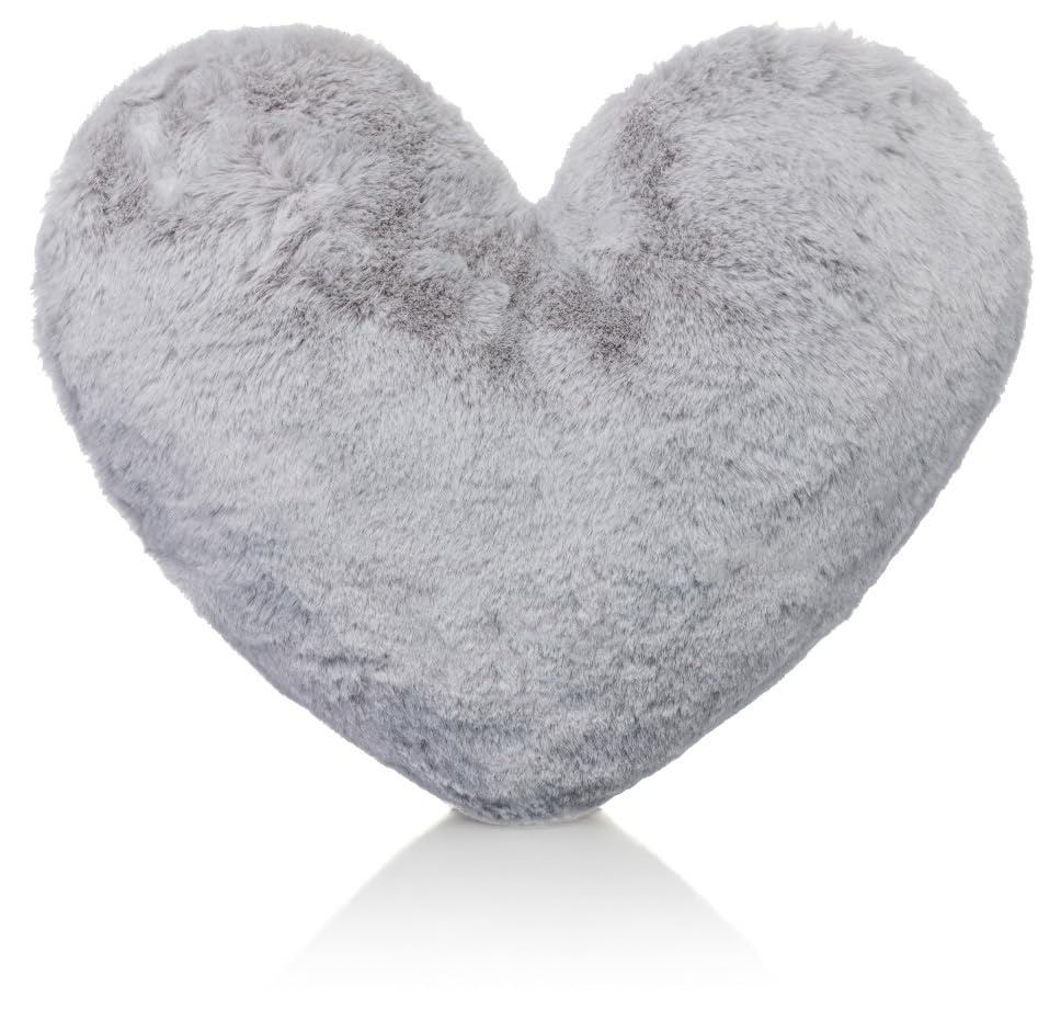 Brandsseller Coussin en Peluche en Forme de Cœur 40x30 cm – Coussin Décoratif Ultra Doux, Cadeau Romantique pour la Saint-Valentin ou la Fête des Mères...