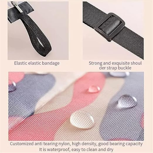 YAVRIXZ Folding Supermarket Shopping Bag Waterproof Zipper Tote Handbag with Designer Pattern, Reusable. Roll and Compact. Lightweight Shoulder Travel Bag for Men and Women, Folds to Pocket Size