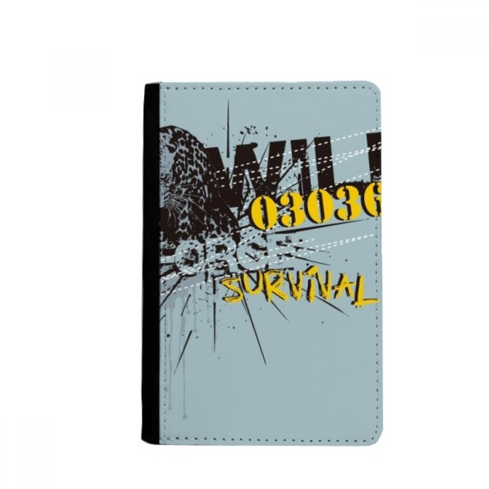 DIYthinker Graffiti Street Yellow Blue Leopard Pattern Passport Holder Notecase Burse Wallet Cover Card Purse