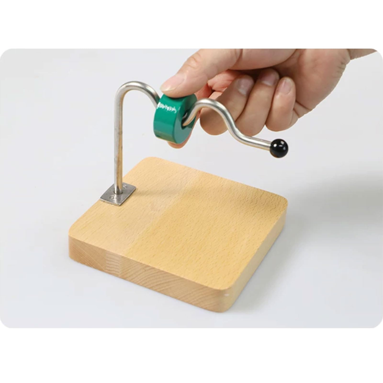 Montessori Wellen-Draht Grüner Ring Einsteckspielzeug | Kleinkind Feinmotorik Sensorisches Spielzeug Hand-Auge-Koordination Holz Pädagogisches Spielzeug