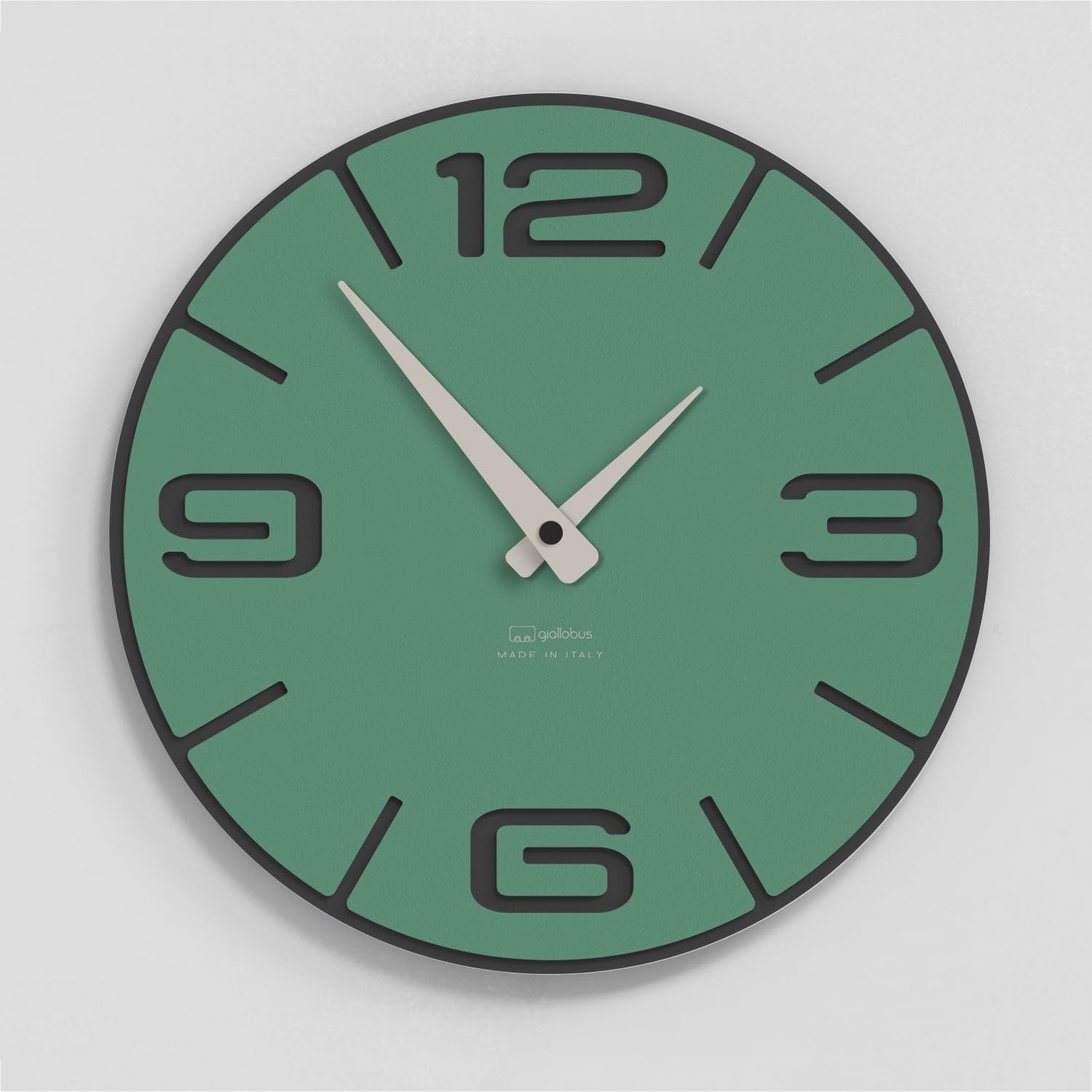 Giallobus - Reloj premium - Simple relief - Madera de MDF - Premium 45x45cm - n.20 Alexandrite - Artesano Made in Italy - Silencioso - Idea de regalo - Doble nivel moderno