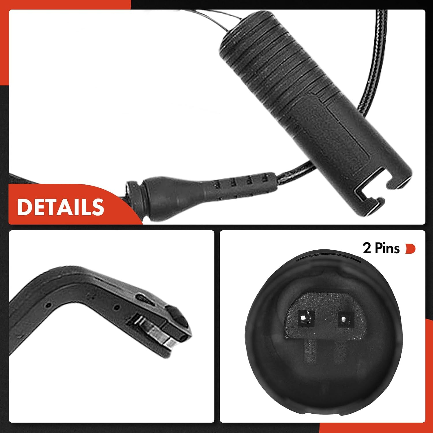 A-Premium Front and Rear Disc Brake Pad Wear Sensors Compatible with BMW E39 Series 525i 2001-2003, 528i 1997-2000, 530i 2001-2003, 540i 1997-2003, M5 2000-2003, 2-PC Set