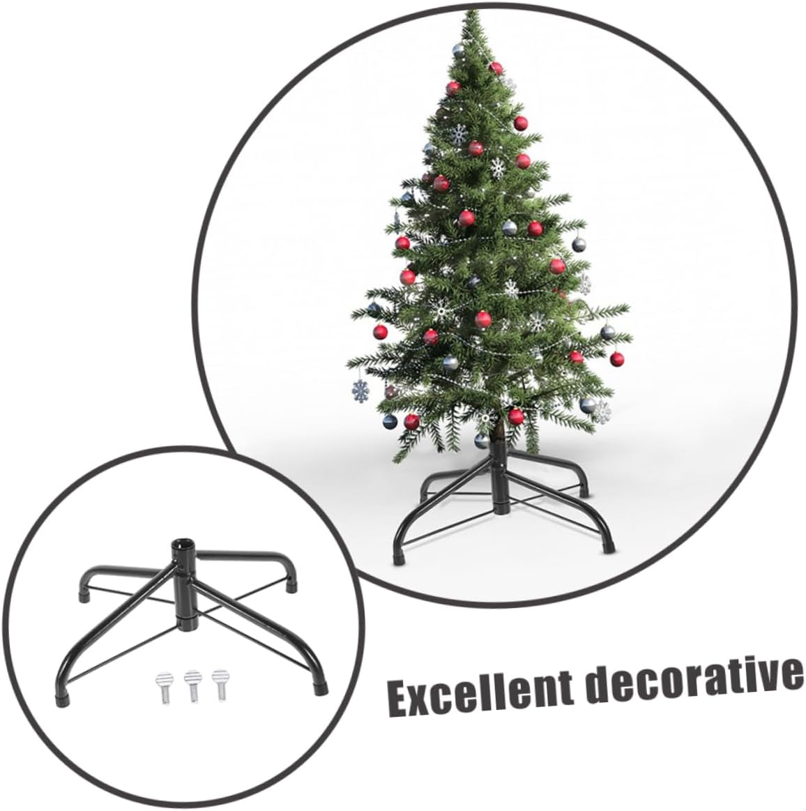 2pcs Christmas Tree Base Stand Artificial Xmas Tree Holder Smooth Finish Easy Installation Support for Holiday Decorations