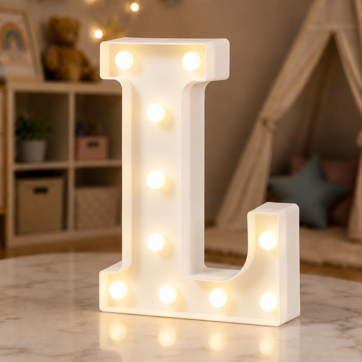 HXWEIYE Light Up Letters L, 8.58 Inch Battery Opearted, 10 LEDs