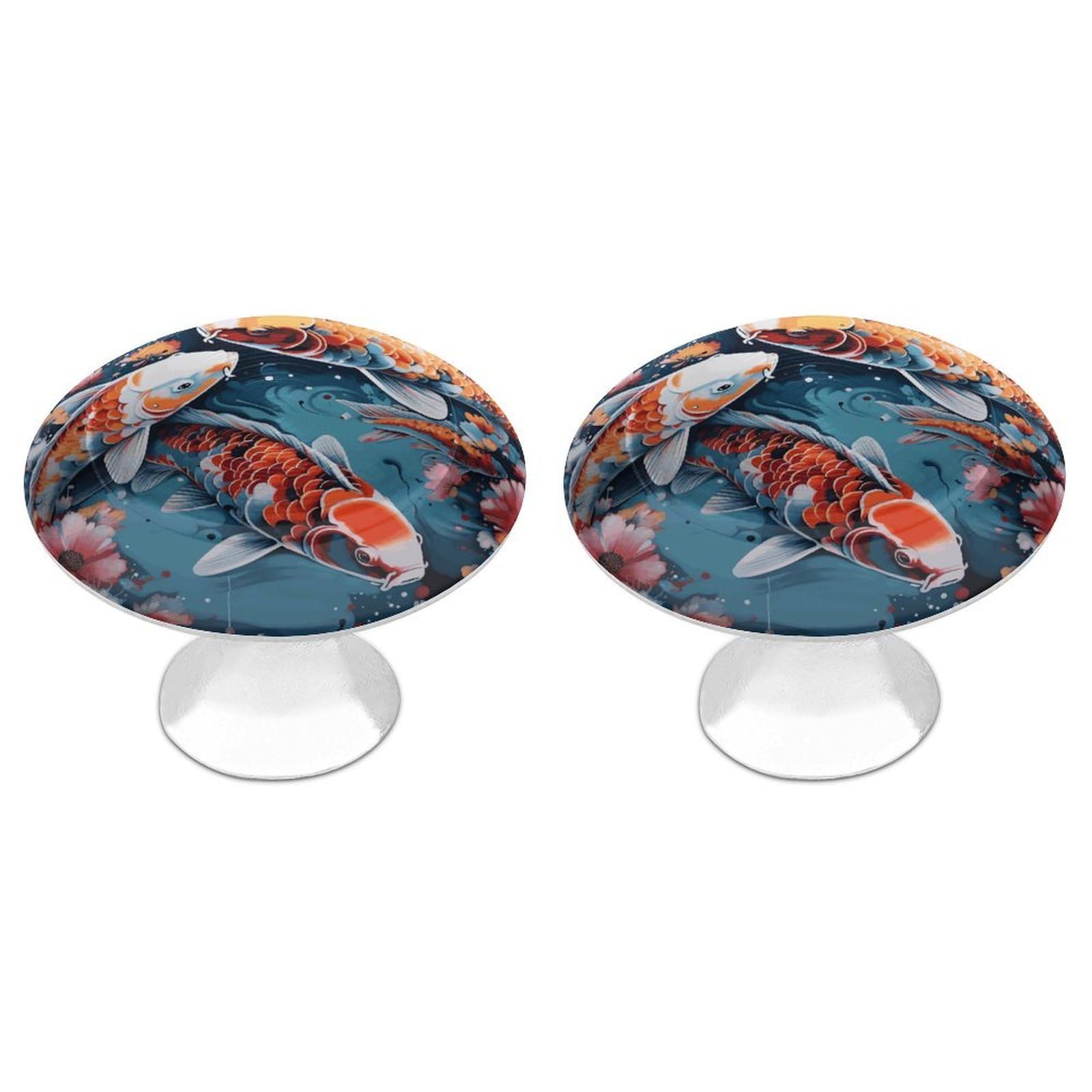 Btcowzrv Style Hand Drawn Fish 2 Pack Cabinet Knobs Drawer Pulls