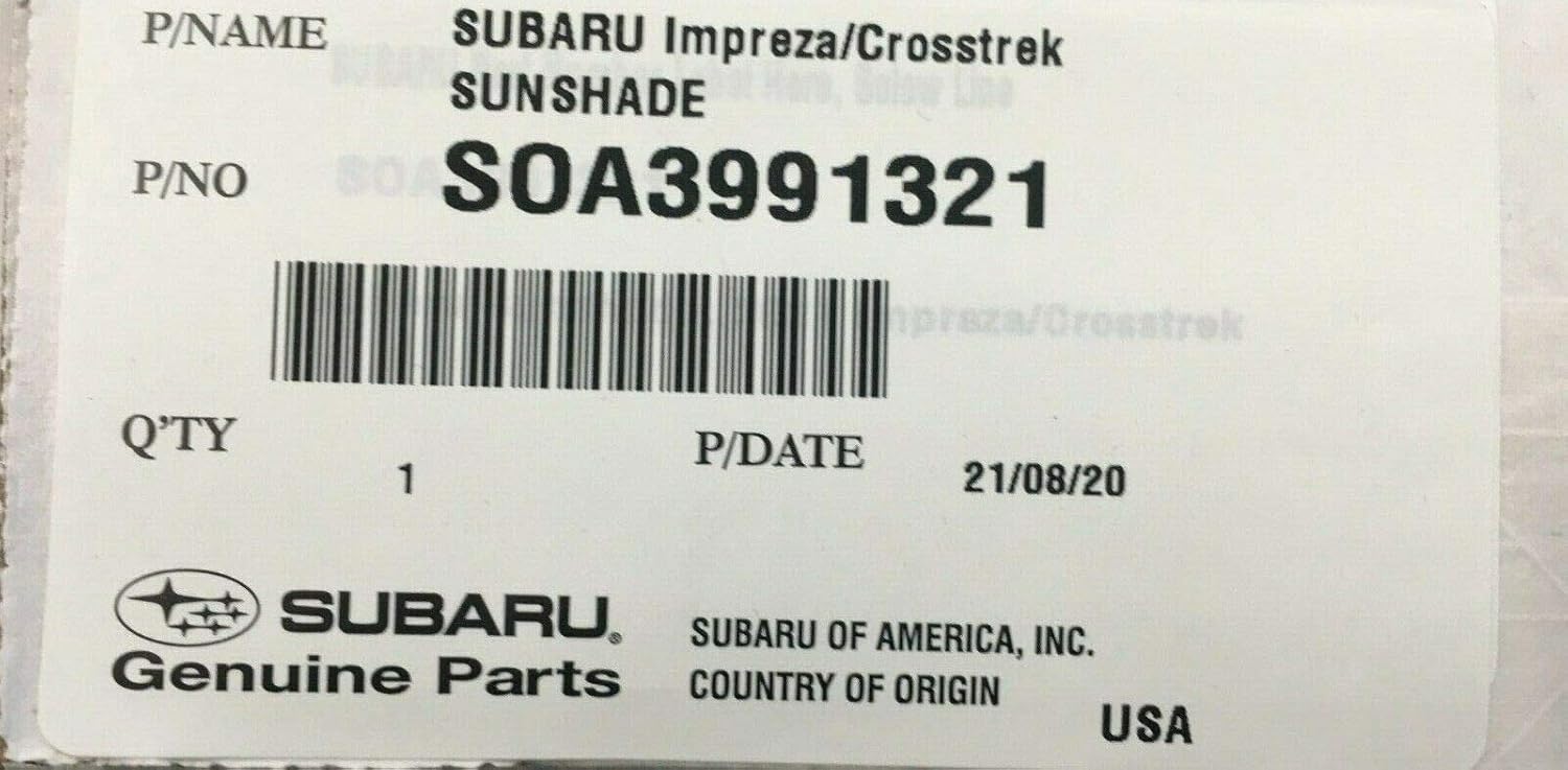 Subaru Sunshade for 2017-2026 Impreza XV Crosstrek WRX & STi - SOA3991322 - Genuine OEM