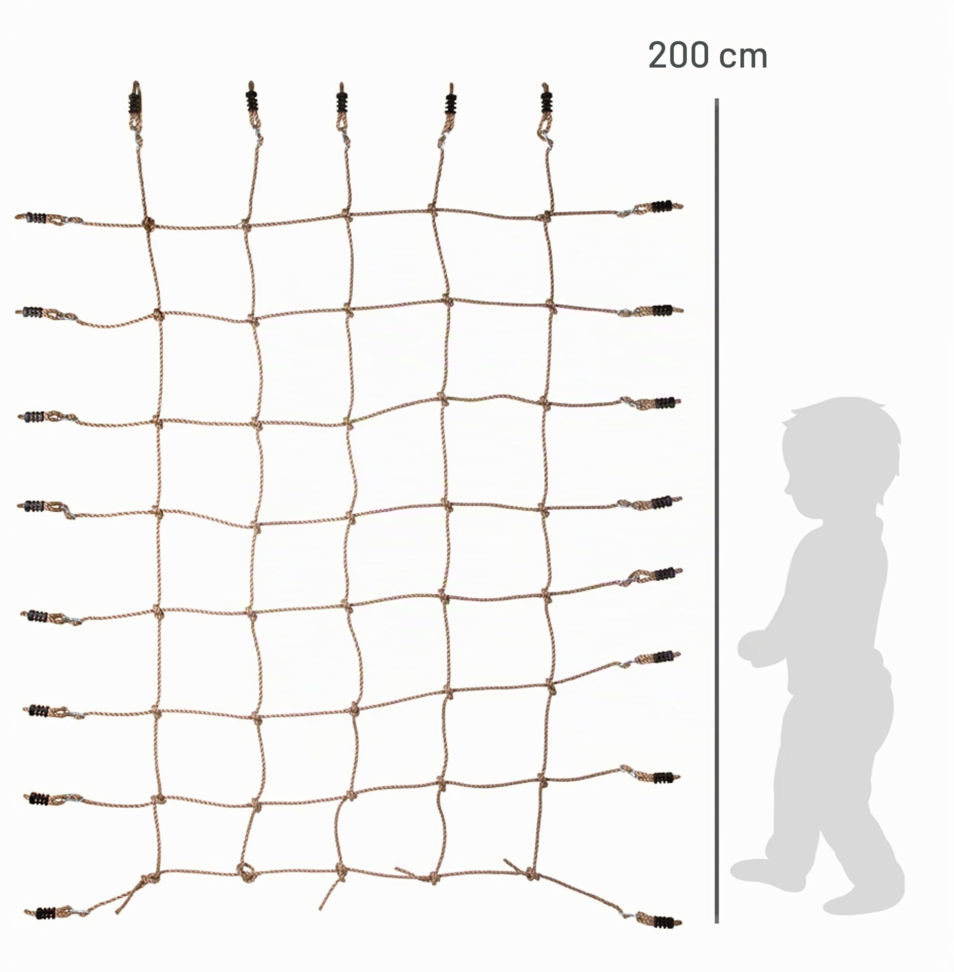 small foot Rete da arrampicata con ganci, per fissaggio su tre lati del telaio in legno,dai 3 anni, 11876