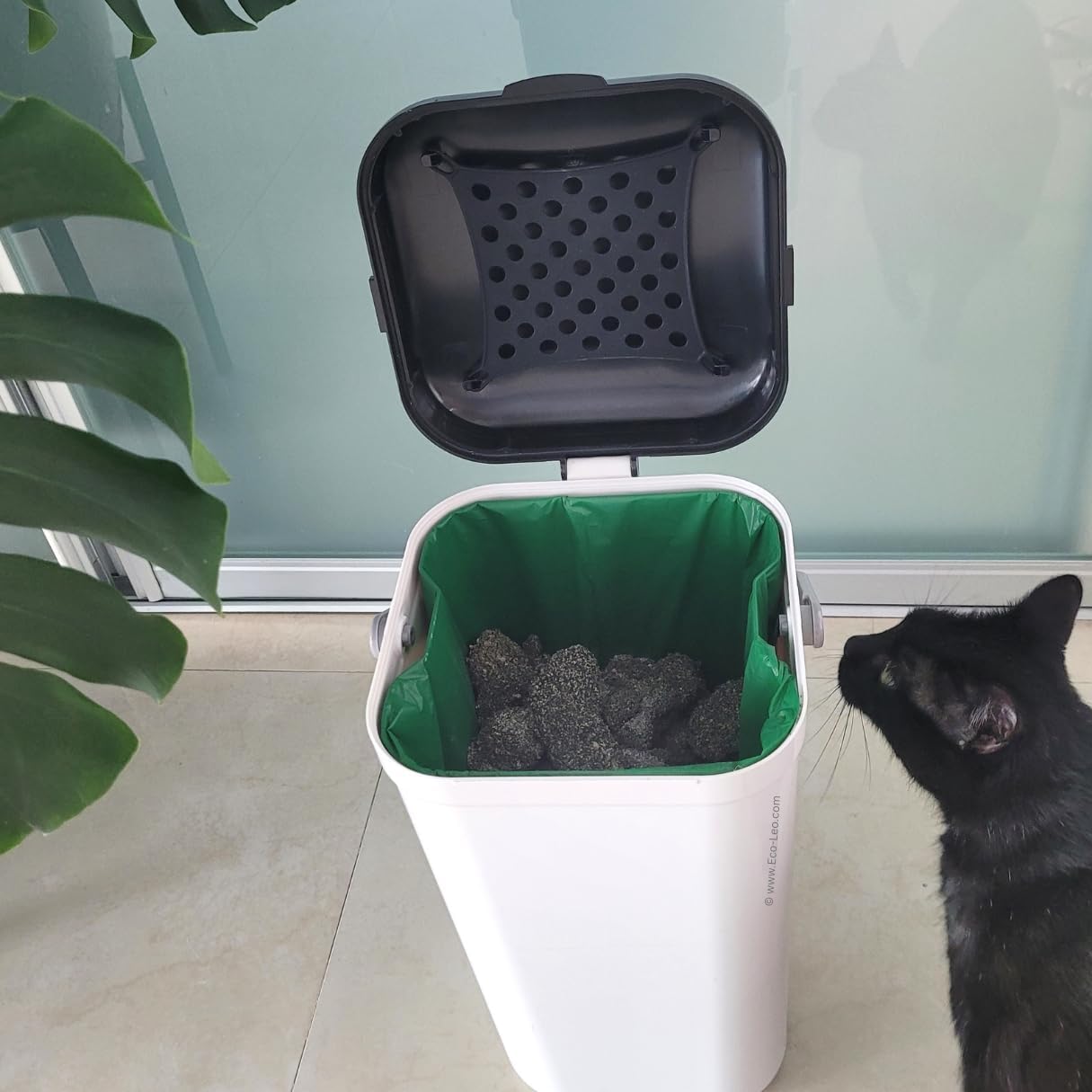 EcoLeo Compatible Liner Bags for Pet Waste Pail, 15 Count, Bamboo Charcoal Deodorizer Bags