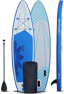 MXSXN 10'12' Double Deck Paddle Board SUP Stand Up Inflatable Paddle Board Competitive Water Novice Beginner Water Ski Youth Adults Standup Paddleboard