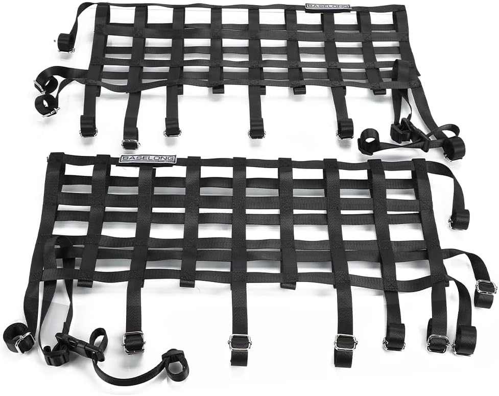 Can-Am X3 2017-2024 Safety Window Nets Black 2 Side Door Net for Can Am Maverick X3 and X3 Max All Models All Years 2017 2018 2019 2020 2021 2023 2024 - Set of Two