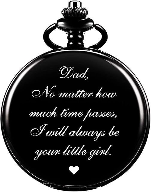 ManChDa Engraved Pocket Watch to Dad Gift, Vintage Steampunk Pocket Watches with Chain for Men,Father's Day Gift, Nice Gifts for Your Dad