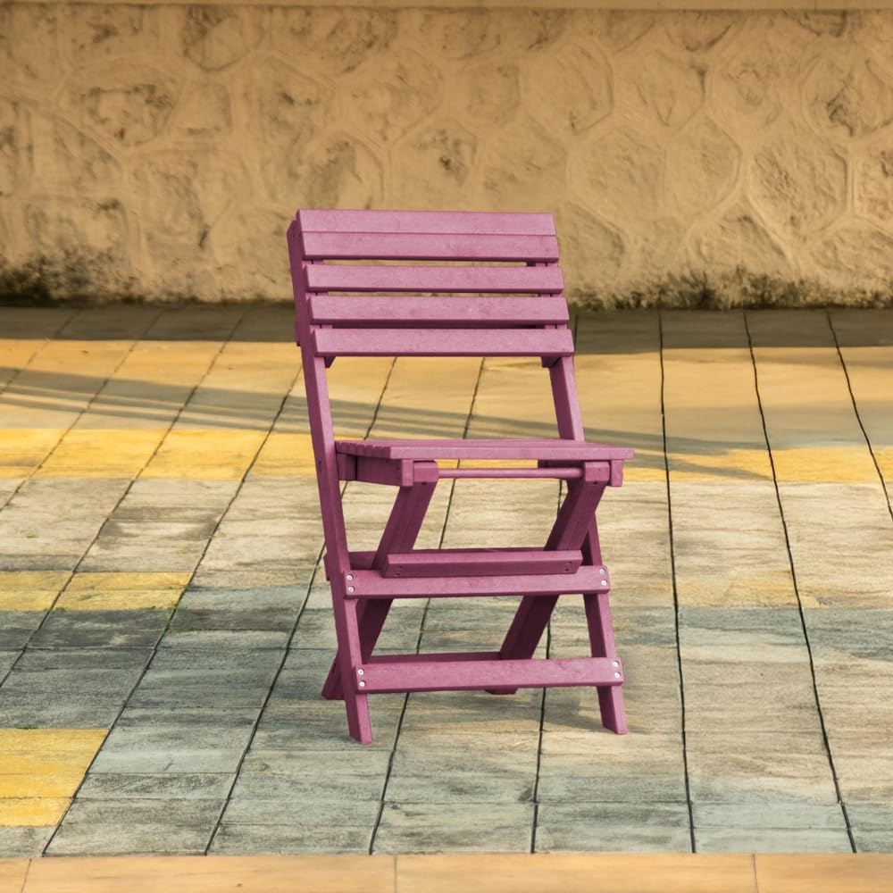 Folding Bistro Chair Made from Recycled HDPE for Outdoor Use, All-Weather Durability