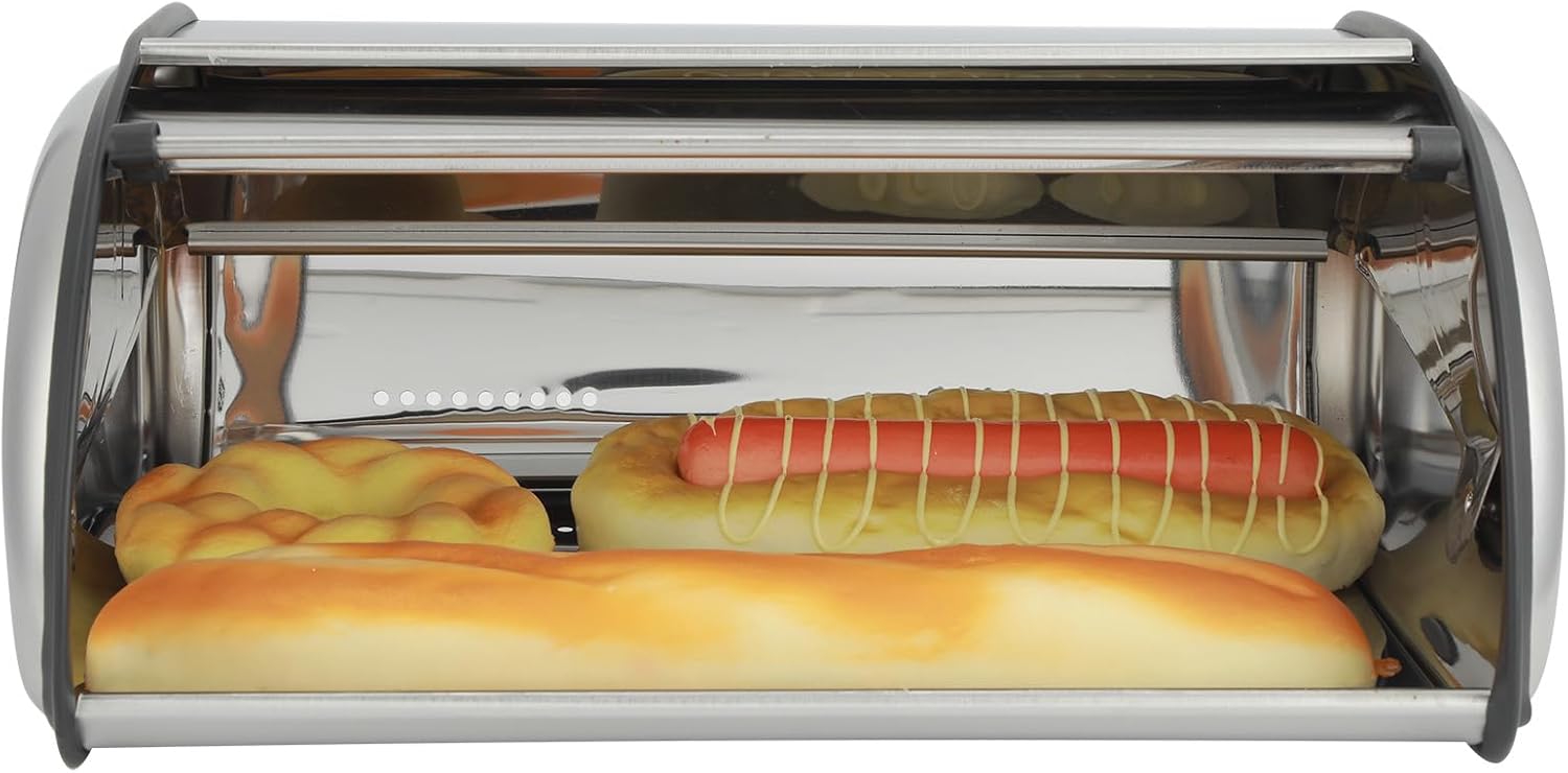 Bread Box for Kitchen Countertop, Stainless Steel Bread