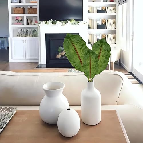 Miniatura 4 de 6 piezas de hoja de palma artificial de espuma sintética, hojas tropicales de palma, fronds de palma falsas para ramos de boda, hojas falsas para