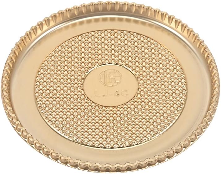 Miniatura 3 de Mini tableros redondos para tartas de 5 pulgadas, 100 piezas, cartón desechable dorado con base recubierta a prueba de grasa, perfecto para