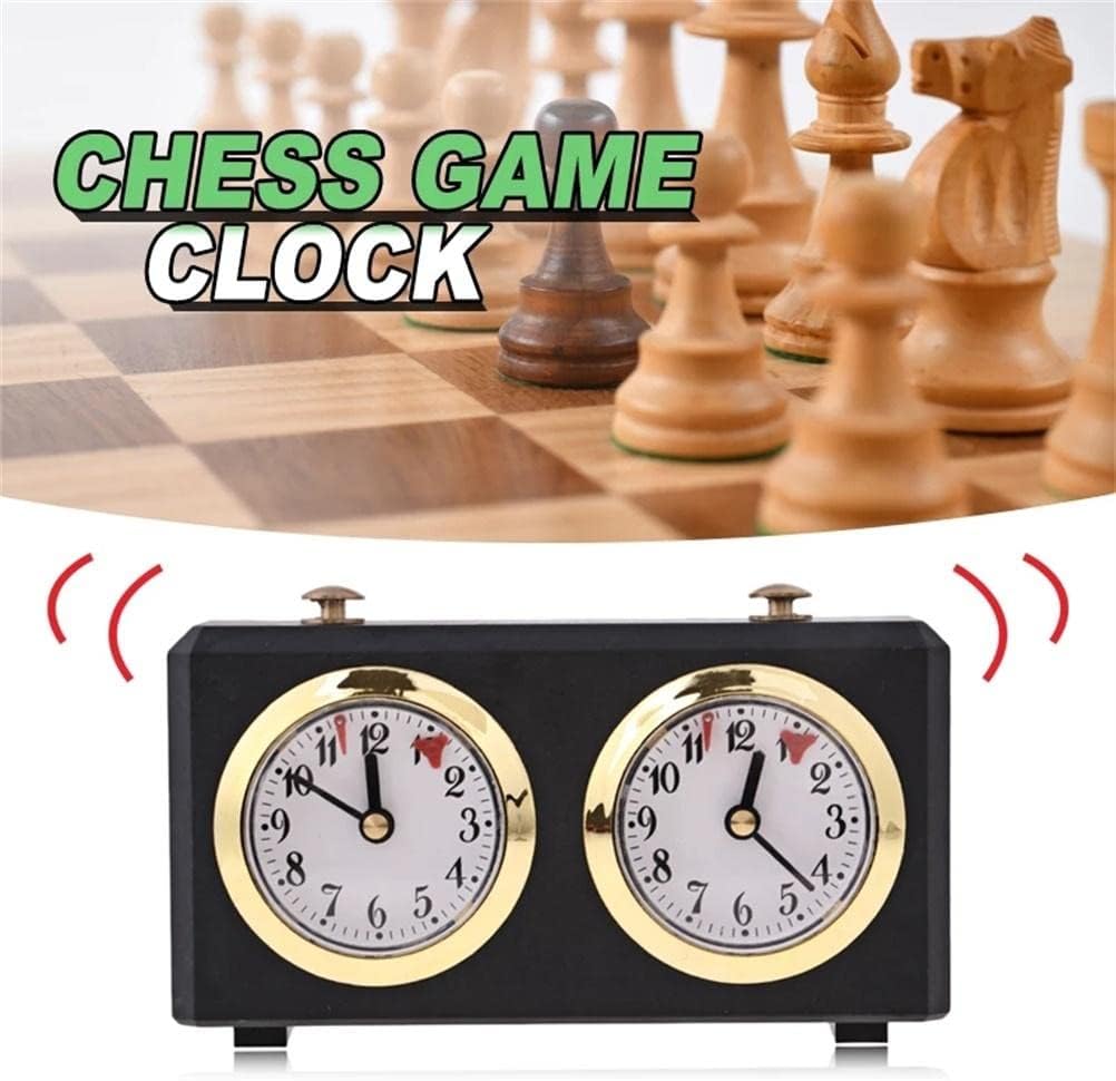 Chess Timer,Analog Chess Clock Timer Mechanical Black No Battery Required Easy Reset for Chinese Chess Other Competitions (Black)