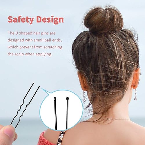 Miniatura 4 de IKOCO - Alfileres para el cabello en forma de U, 2.4 pulgadas para moños, bollos de ballet, bollos para mujer, con caja de almacenamiento