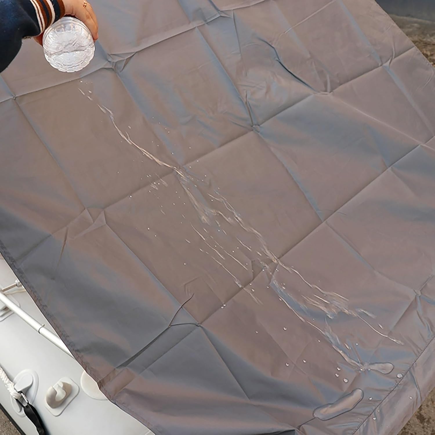 Bimini Top Boot Cover Replacement, Waterproof Sun Shade Boat Canopy Storage, Pontoon Bimini Tops with Frame, for Many Boat Models(Gray)