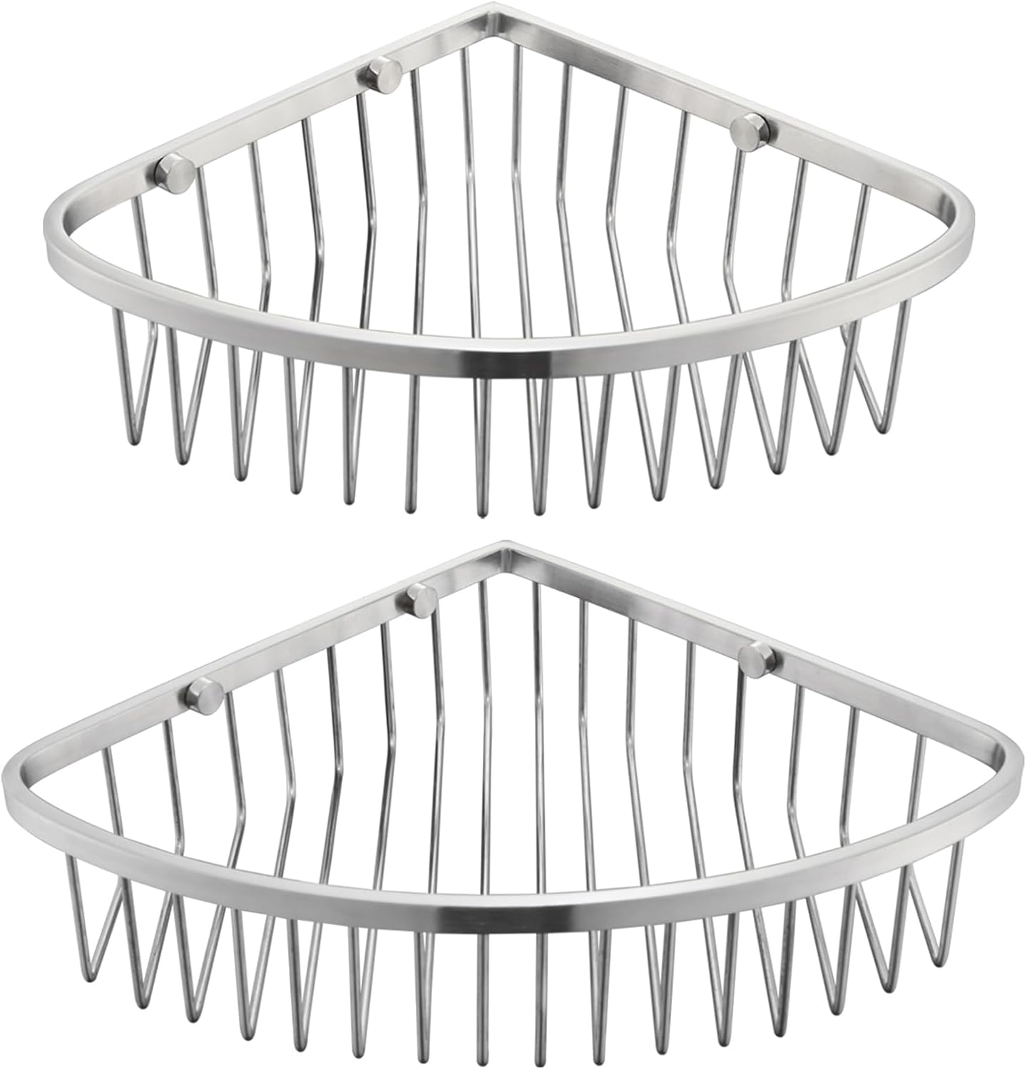 Corner Shower Caddy Basket - Stainless Steel Bathroom Shower Shelf/Organizer for Shower Storage - Sturdy Wall Corner Rack - Silver set of 2