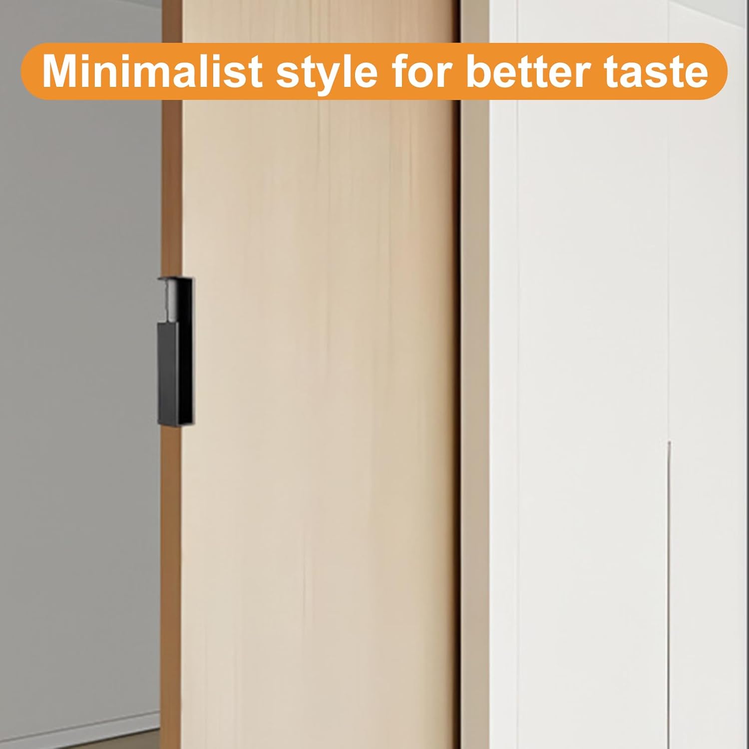 MOROBOR 1 Pcs Pocket Door Edge Pull, Hidden Handle, Sliding Door Pull Hardware, Recessed Finger Flush Pull for Sliding Barn Drawer Cupboard Wardrobe(Black)