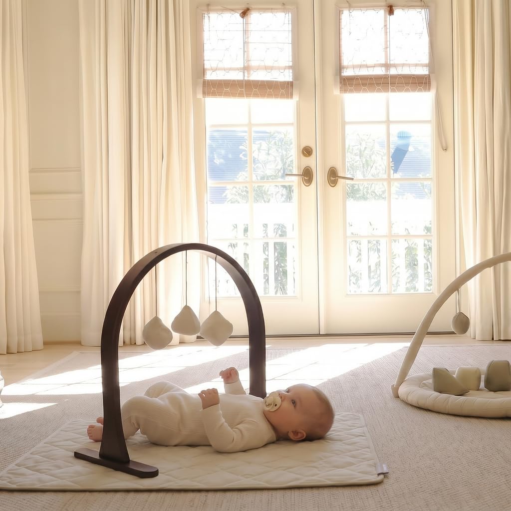 Snuggle Me Organic Baby Play Gym Arch Wooden Walnut Effect, 0-9 Months