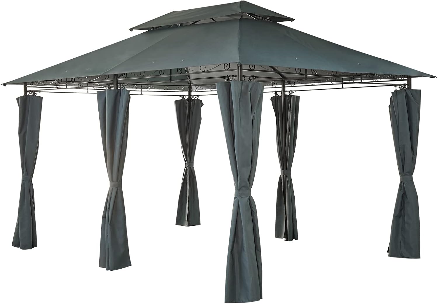 Mondeer Garden Gazebo 3x4m, Heavy Duty Patio Pavilion with Double Tier