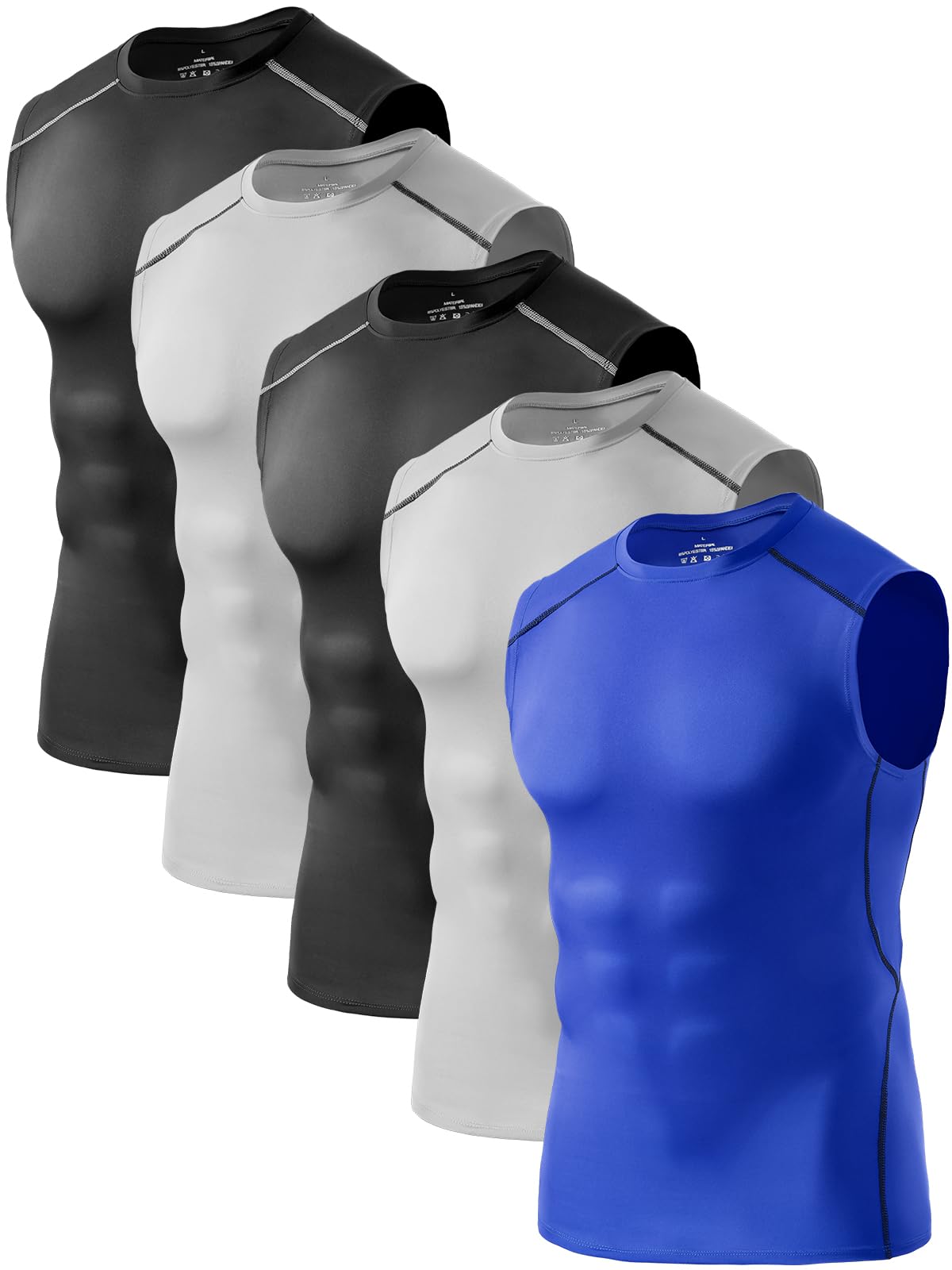 Mens Dry Fit Workout Tank Top Muscle Sleeveless Shirts for Men Compression Tank Top Gym Bodybuilding Running