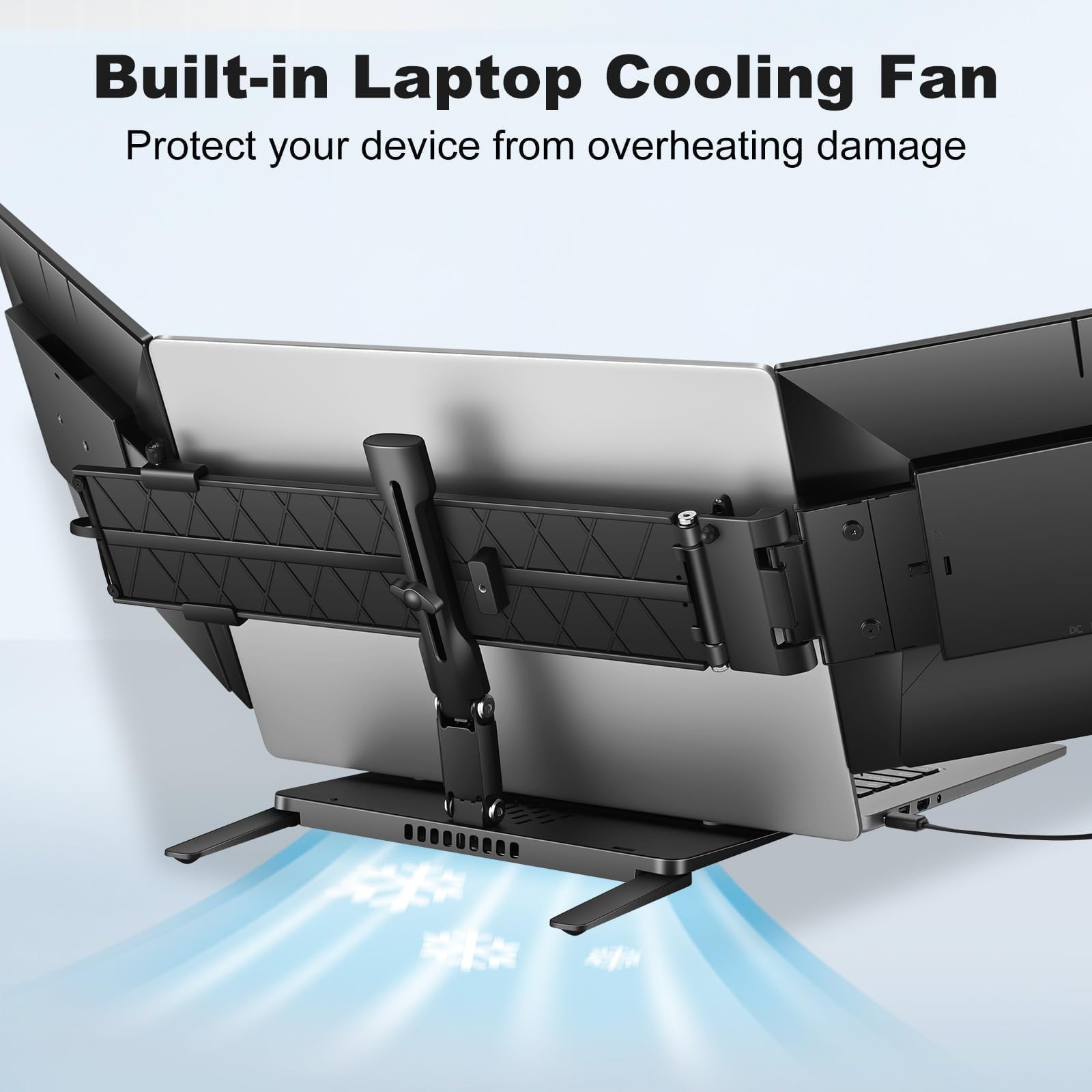DEPGI 14" Laptop Screen Extender, 1200P FHD One Cable Connect Portable Triple Monitor, Dual Screen Monitor Fits 13"-17.3" Laptop with Stand for MacOS/Windows — view 7