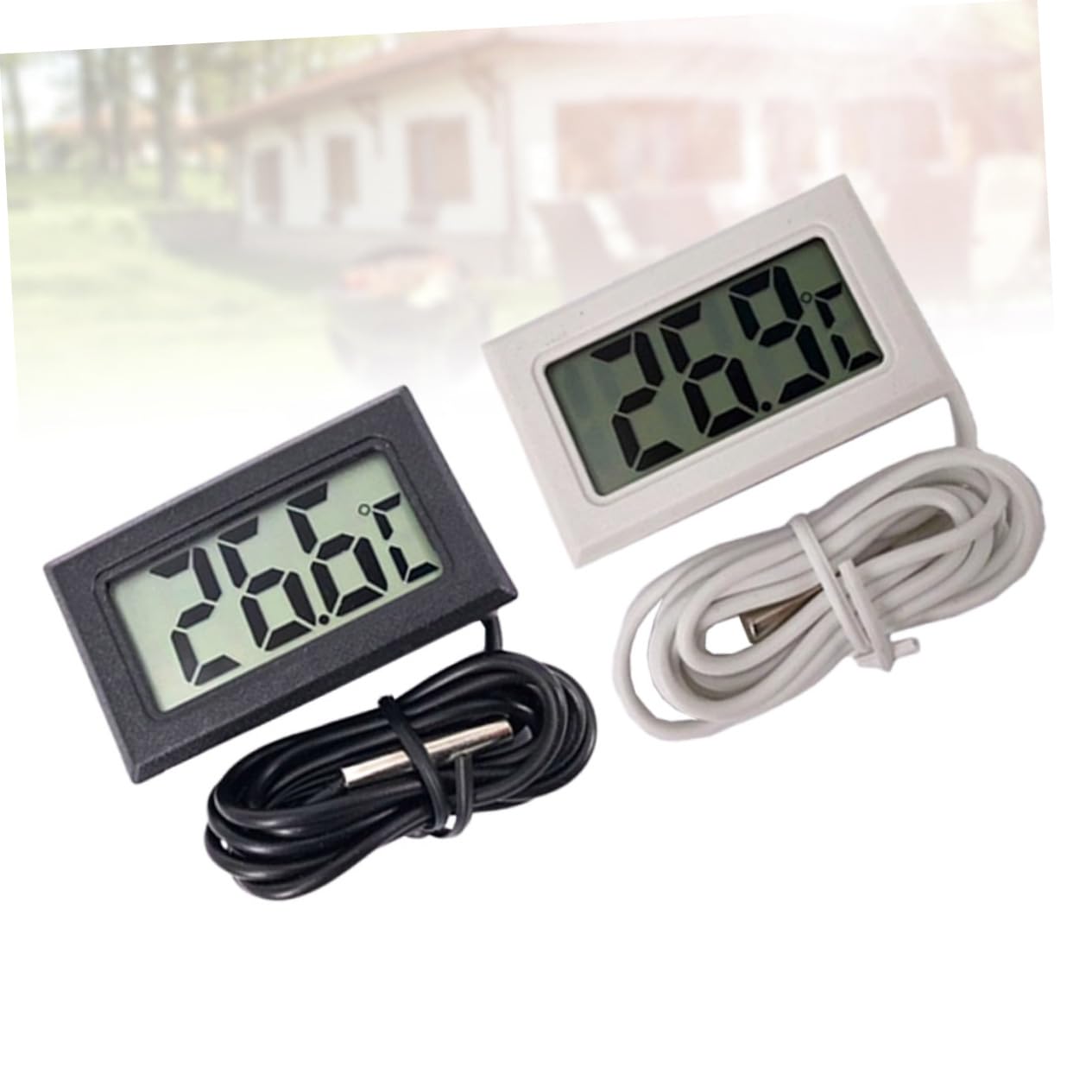 Mobestech 2pcs Digital for Refrigerator Freezer Embedded Display Accurate Measurement for Home Office Use