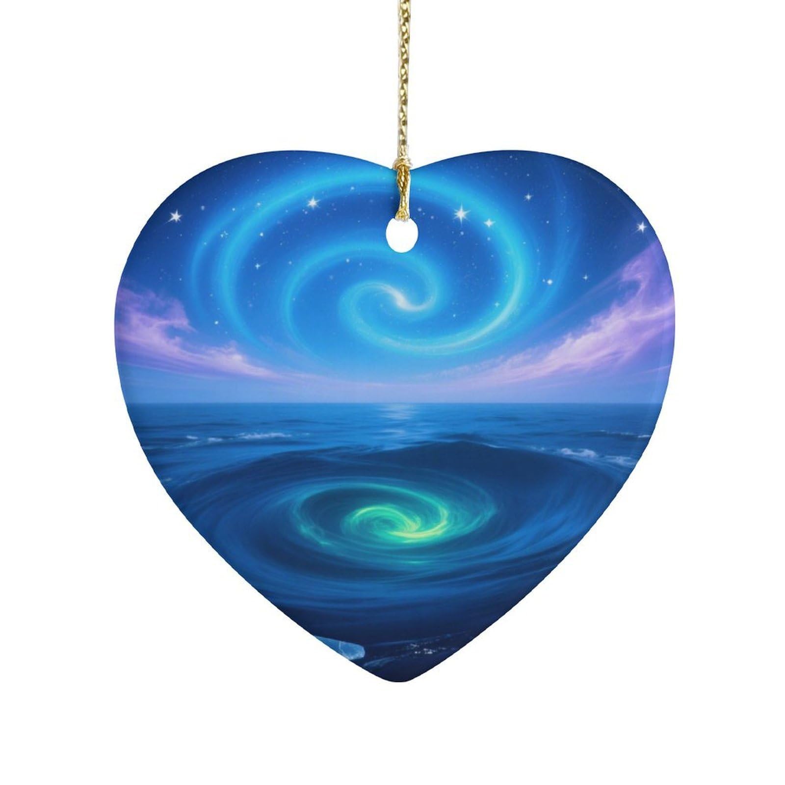 Fekiloot Style Ice Sea Double Vortex Ceramic Ornament Home Decor Keepsake