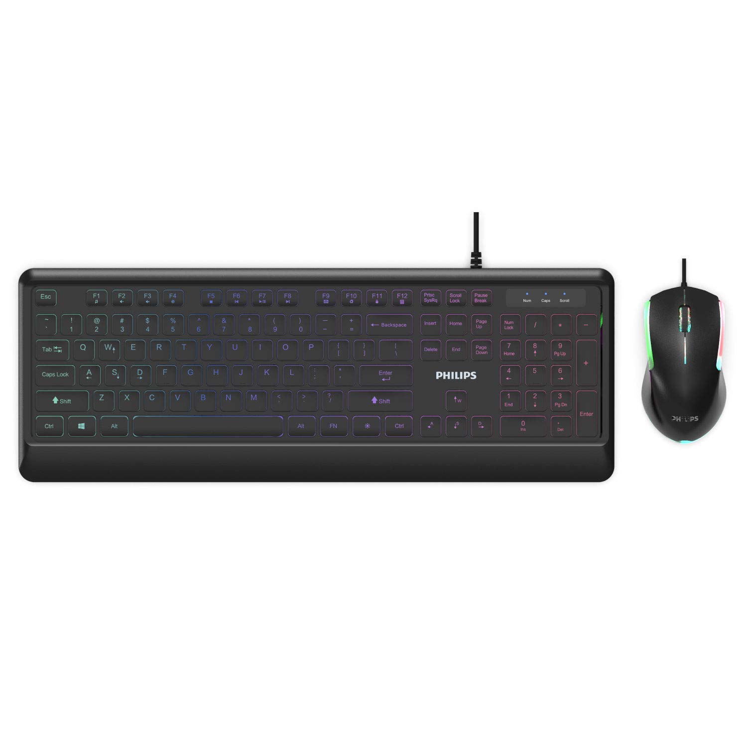 PHILIPS Elegant USB Keyboard and Mouse Combo LowProfile FullSized