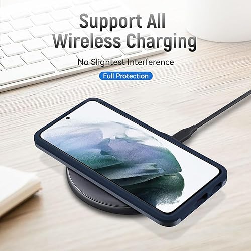 Miniatura 11 de Funda para Samsung Galaxy S21 Ultra (no para S21 Plus y S21), resistente a prueba de golpes, de grado militar, soporte de carga inalámbrica
