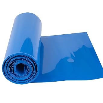 Battery Wrap PVC Heat Shrink Wrap Tube for 18650 21700 26650 Lithium Battery DIY Battery Packs Flat Width 5.9in150mm Length 9.9ft 3m Blue