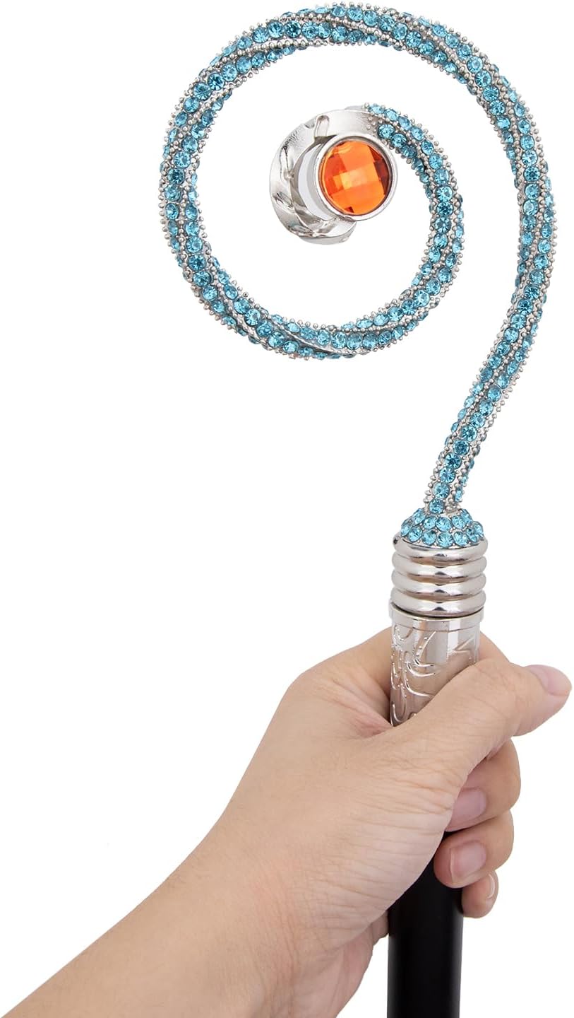 White Blue Hanger Red Diamond Fashion Stick Decorative Cane Cane Cosplay Alloy Crosier Vintage Stick 90cm