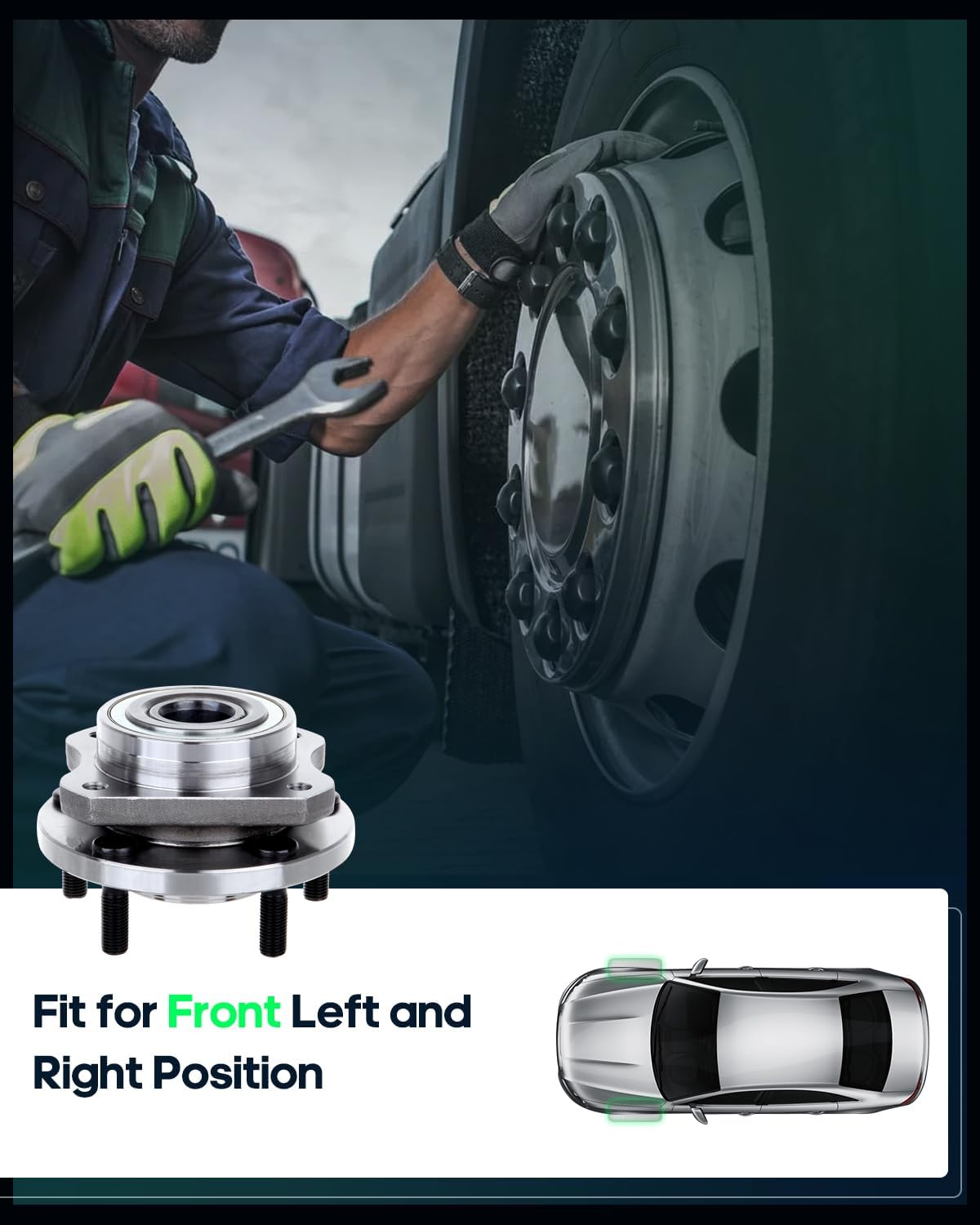 SCITOO 513123 Wheel Hubs Front Compatible With For Chrysler Voyager For Dodge Caravan For Chrysler Prowler For Chrysler Town & Country 1996-2007 For Plymouth Prowler For Plymouth Voya