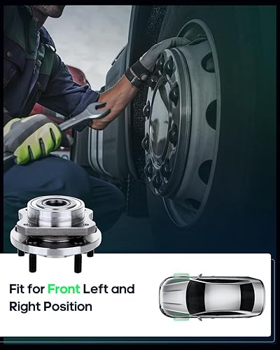 Miniatura 2 de SCITOO Cojinete de rueda y buje de repuesto 513123 Ajuste delantero para Chrysler Town & Country 1996-2007, para Dodge Caravan 1996-2007, para