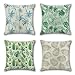 Produktbild Artscope 4er-Set Dekorativ Kissenbezug 45 x 45 cm, Baumwolle Leinen Kissenbezüge Dekokissen Kissenhülle Set Kissen Fall für Sofa Auto Schlafzimmer Zuhause Dekor (Blätter B)