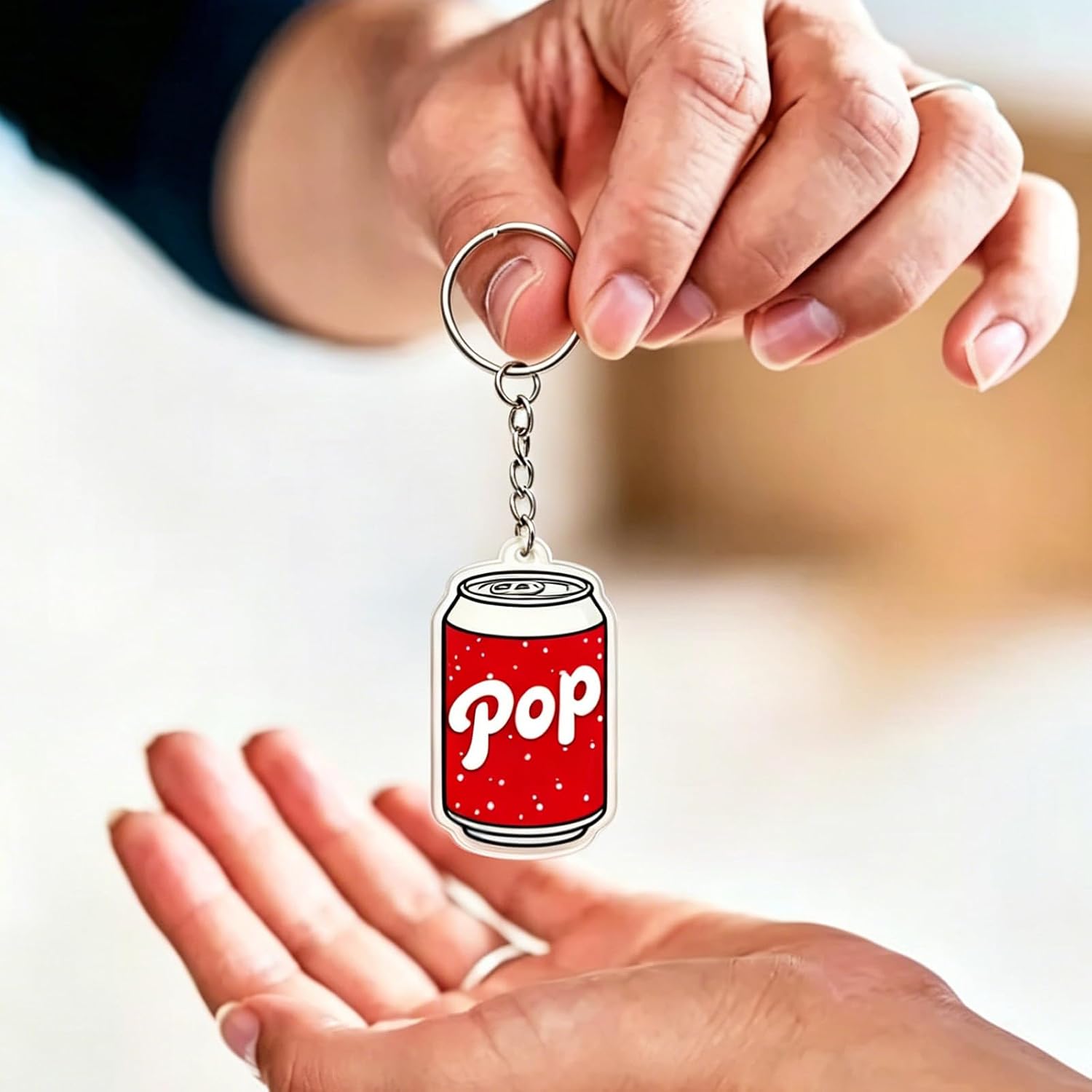 12 Pack Soda Can Acrylic Keychains - Retro Pop Art Drink Can Key Rings for Backpacks, Bags, Lanyards - Cute Novelty Party Favors, Soda Lovers Gift Set, Pop Bar Decorations Supplies