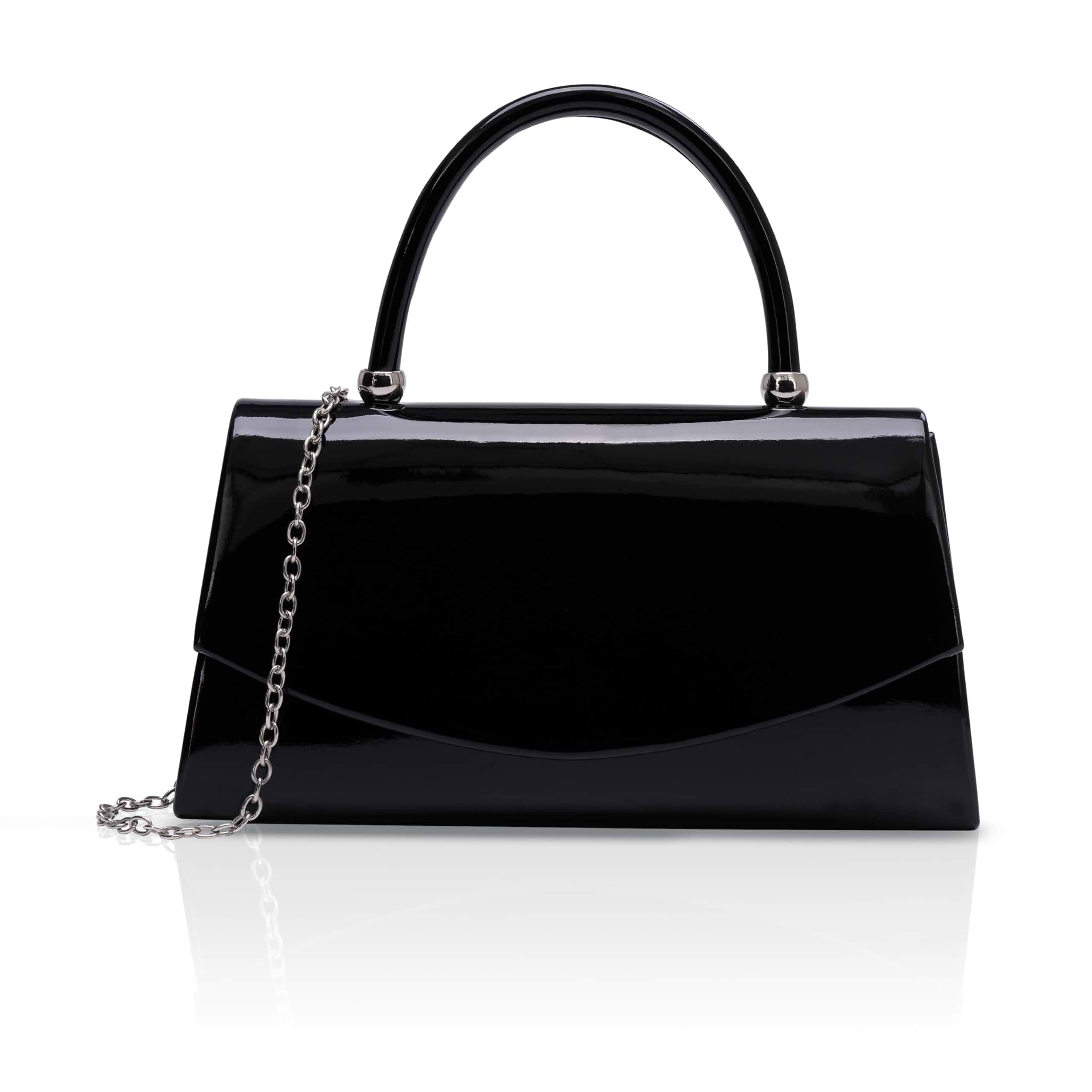 Larcenciel Women's Evening Handbags, Glitter Top Handle Evening Clutch Purse w/Chain for Party Prom Wedding Cocktail Club