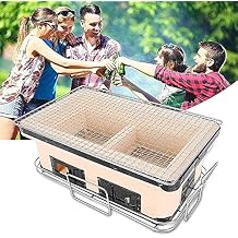 Japanese Ceramic Clay Charcoal Grill, Yakitori Barbecue Charcoal Mini Grill Stove with Charcoal Grate and Stand for Indoor Outdoor