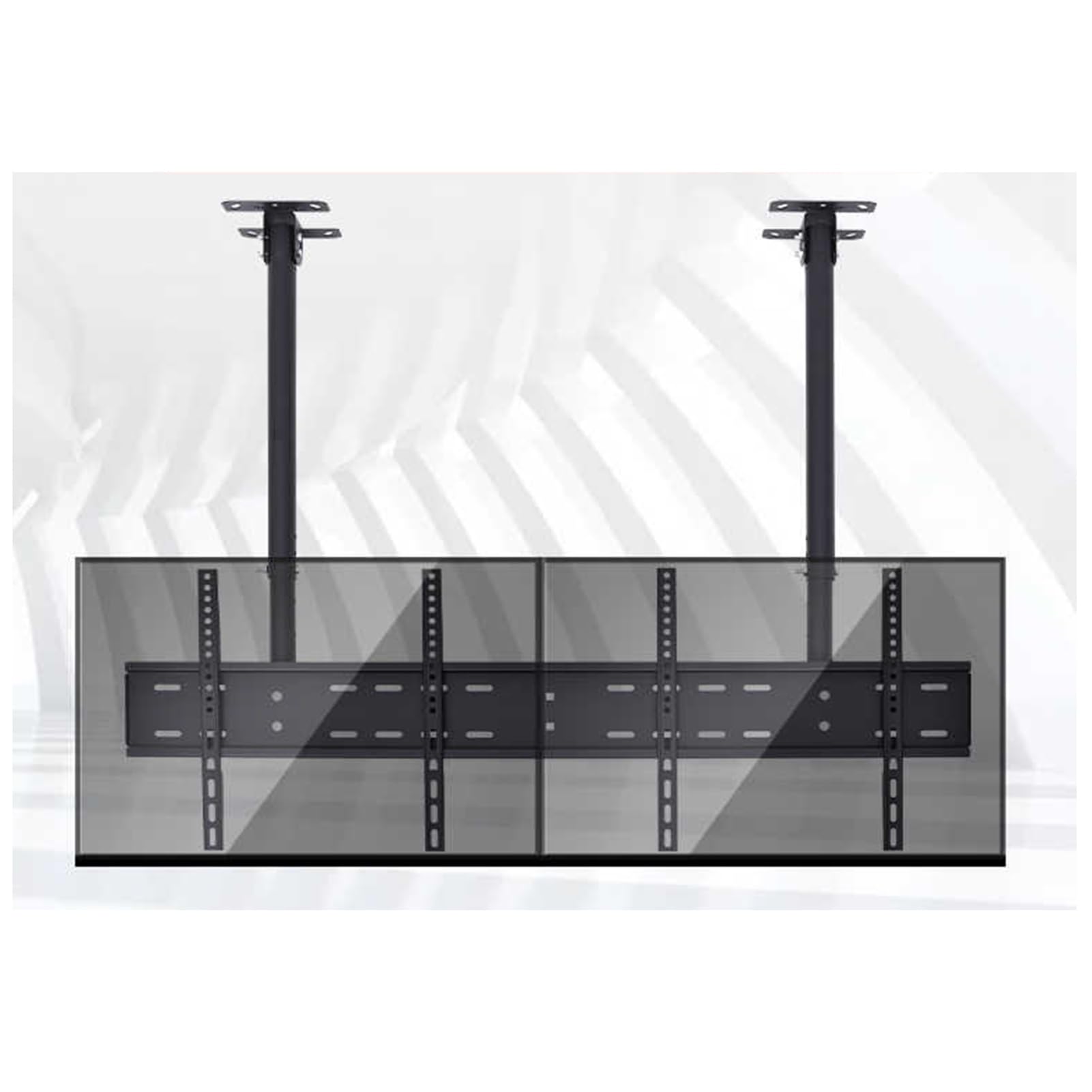 Supporto for TV da Soffitto con Doppi Pali E Doppi Schermi, Supporto TV Regolabile A Movimento Completo for 2 Schermi Fino A 55", capacità 70 Kg/150 Libbre(14"-40")