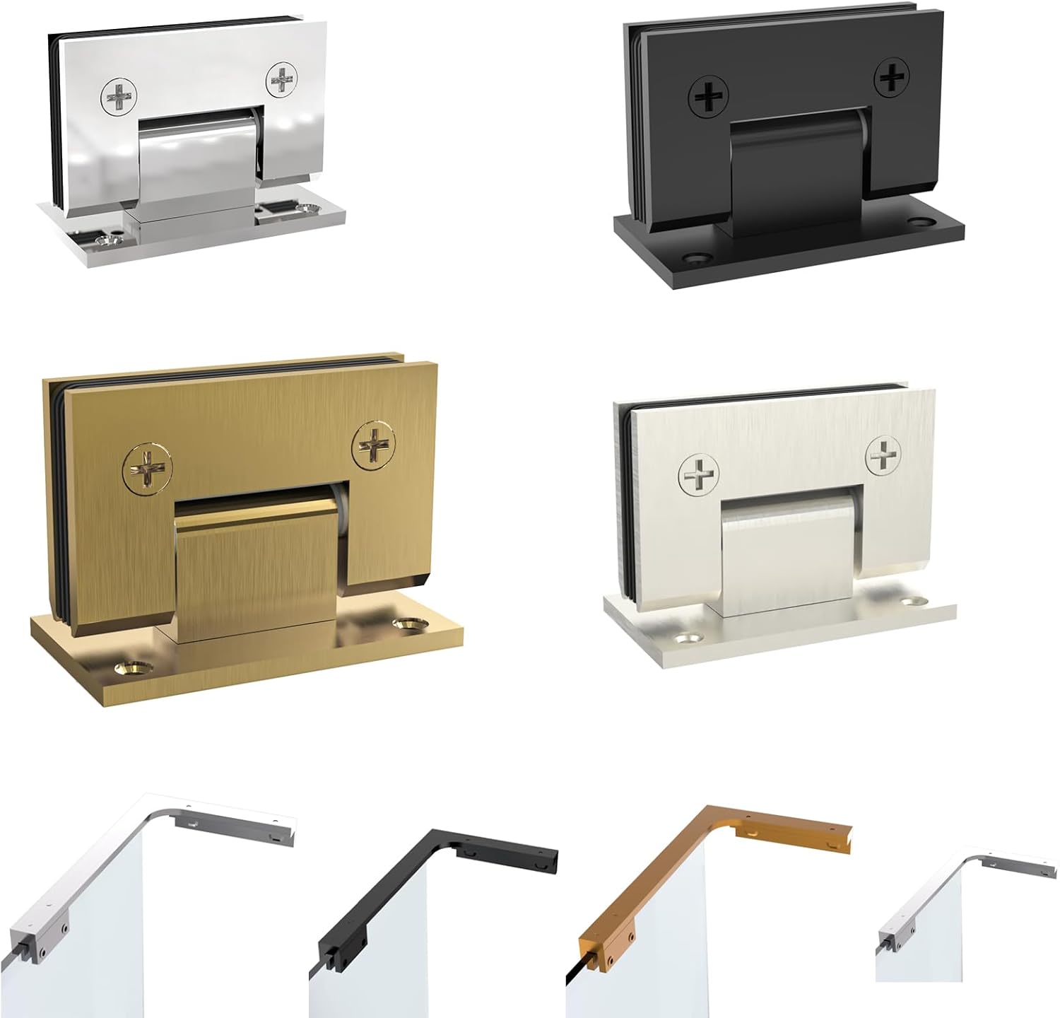 Brass Glass Door Hinge Shower Glass Support Bar