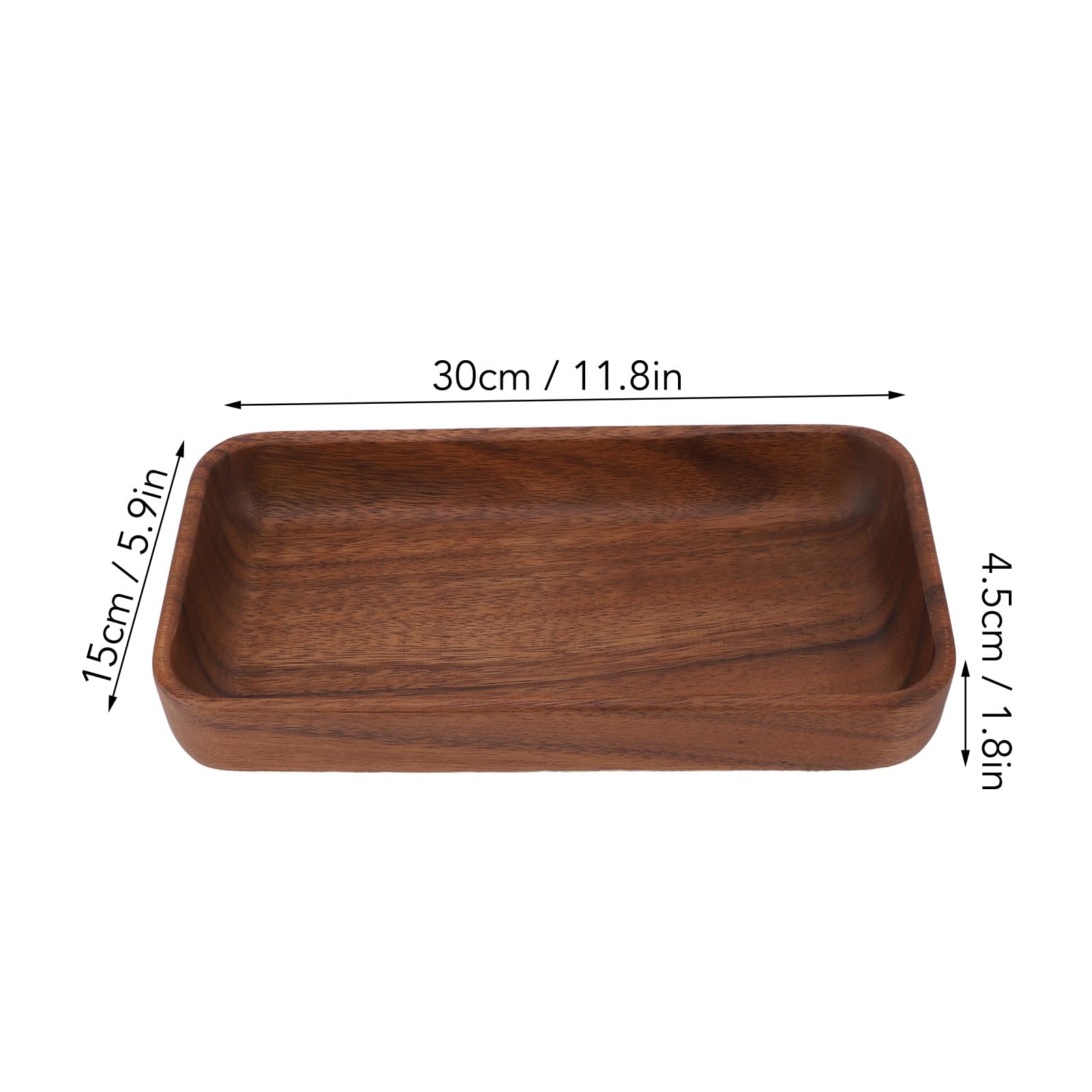 SIXRUN Cuenco para Servir de Madera, Ensaladera de Madera con Acabado Liso, Plato Ligero Multiusos para Servir Frutas para Ensaladas, Aperitivos, Uso en Casa, Picnic, Fiesta (Rectángulo)
