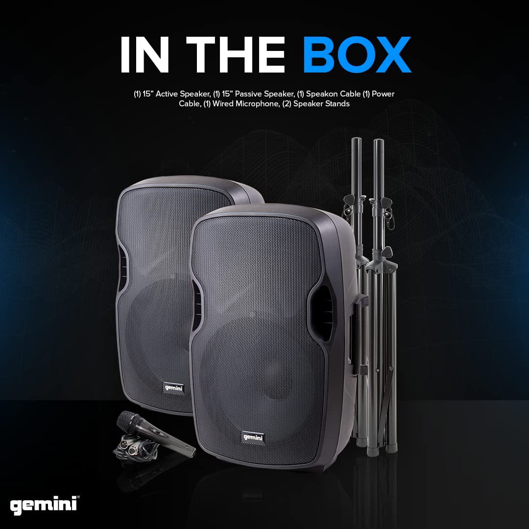 Gemini Sound Bluetooth Dual Active / Passive 15" Inch Woofer 2000W