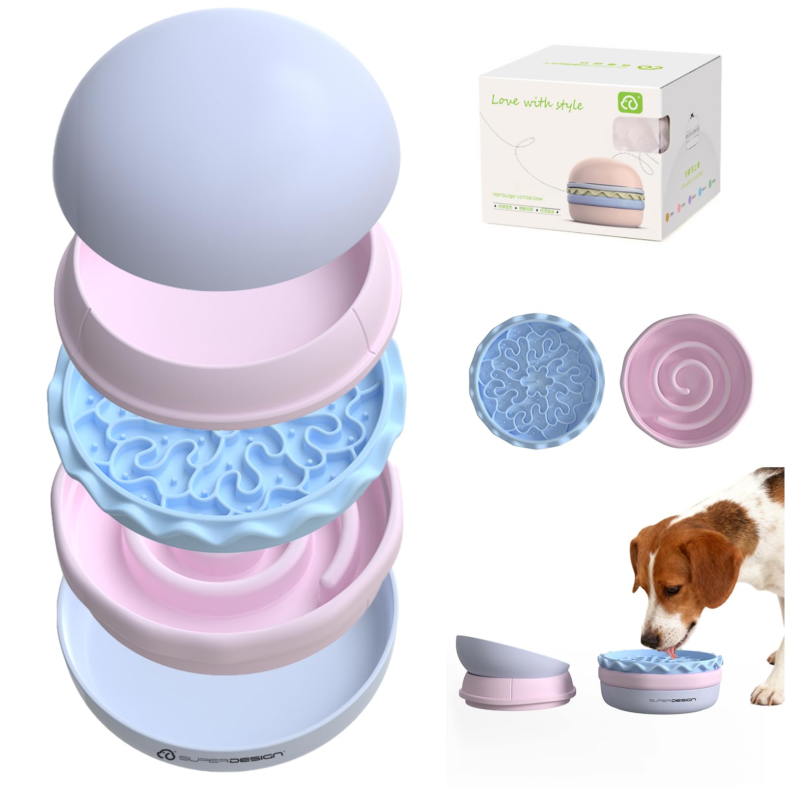 Gamelle pour chat gain de place ensemble 5 en 1 pour rangement facile