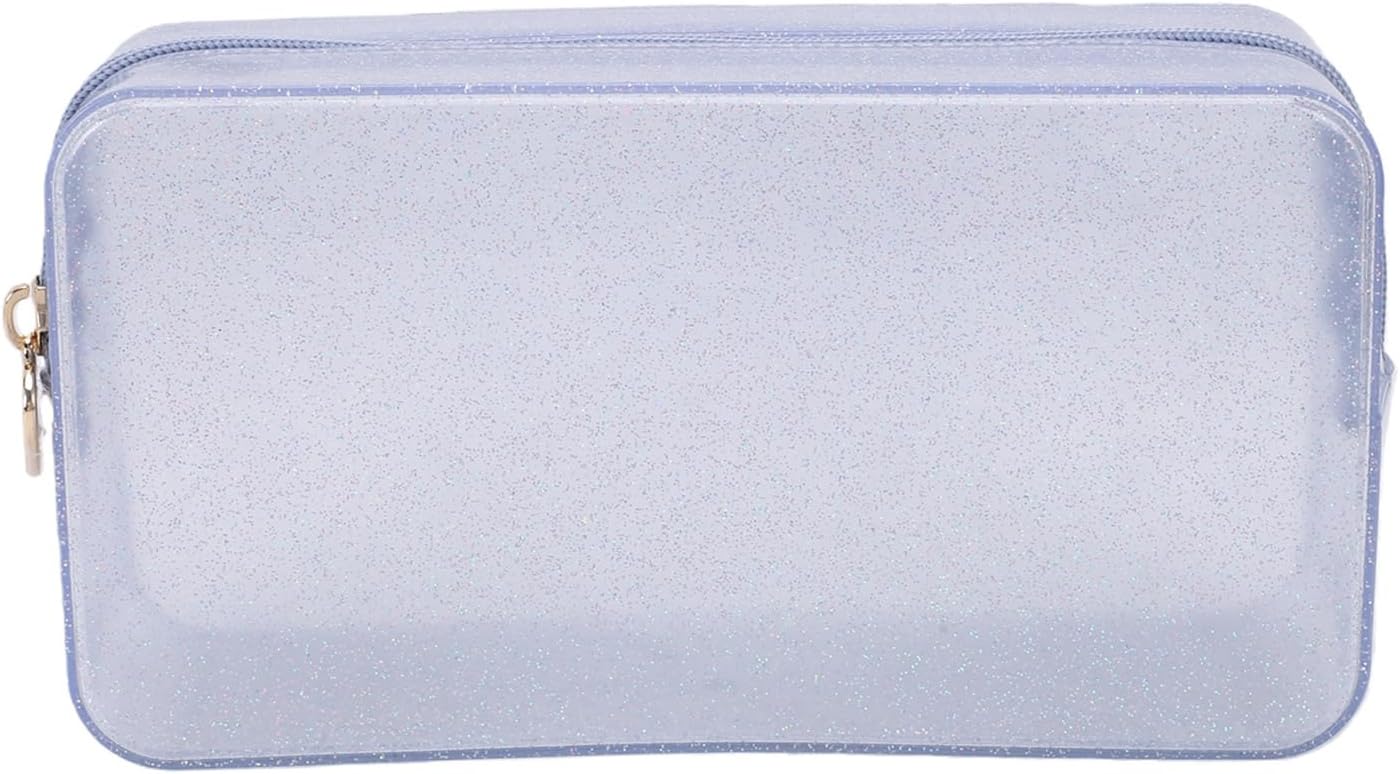 Cosiki Kosmetyczka Podróżna z PVC Jelly Duża pojemność, Odporny na Deszcz Organizer na plażę i Artykuły Codziennego Użytku 9,8 X 5,1 X 3,1 Cala (Srebrny duży)