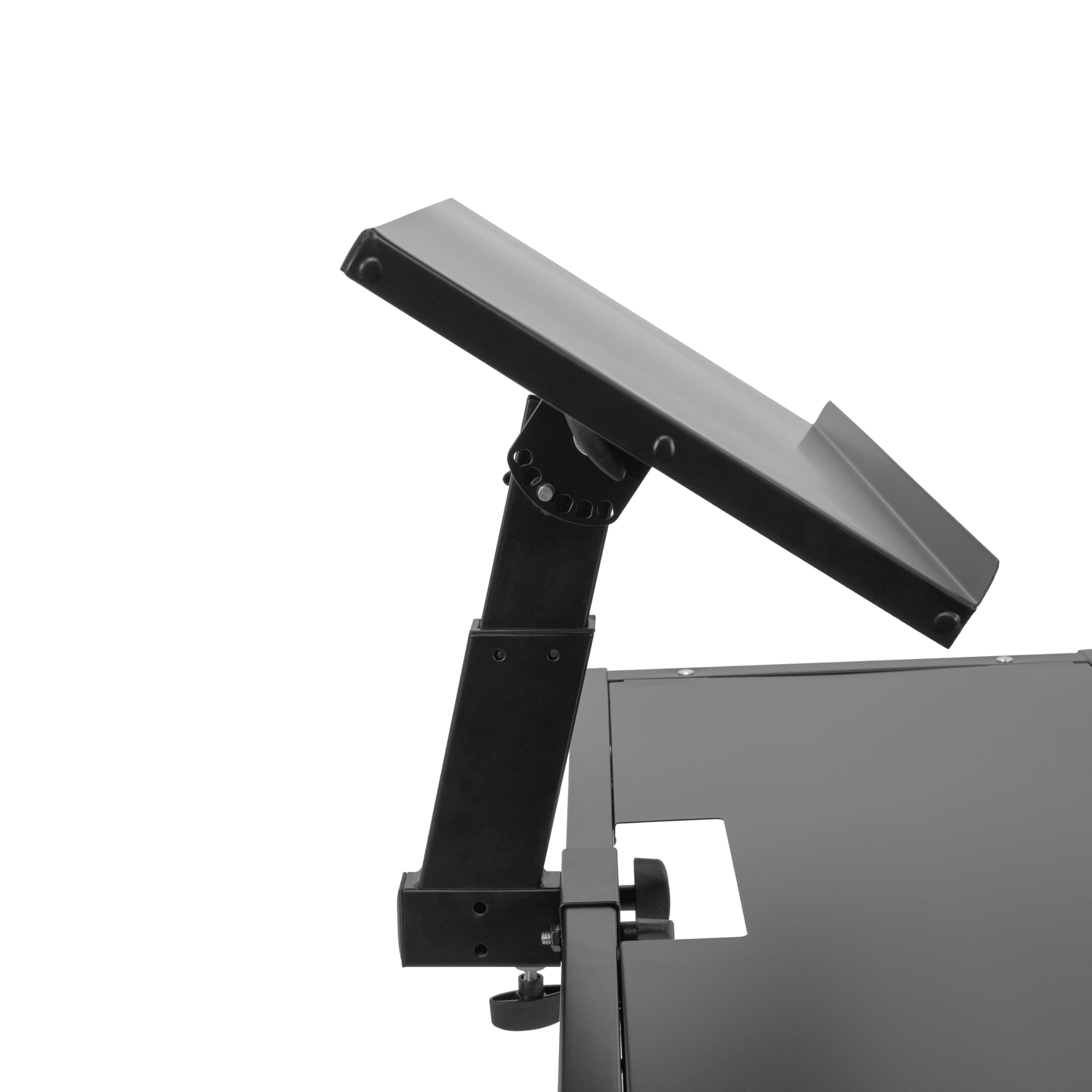 BoomToneDJ, stazione DJ, mobile con supporto integrato regolabile per PC, telaio in acciaio Z, facile da usare, trasportabile, perfetto per controller USB DJ, smontabile e trasportabile facilmente