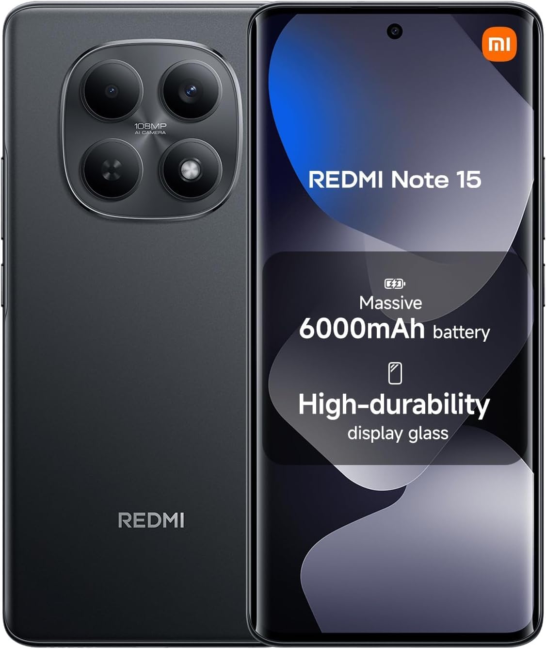 XIAOMI Redmi Note 15 4G LTE (Compatible with Tmobile Mint Tello & Global) (128GB + 6GB) 6.77" 120Hz 108MP AI Camera Global Version Dual Sim Model 2510DRA23L Liberado (Black)